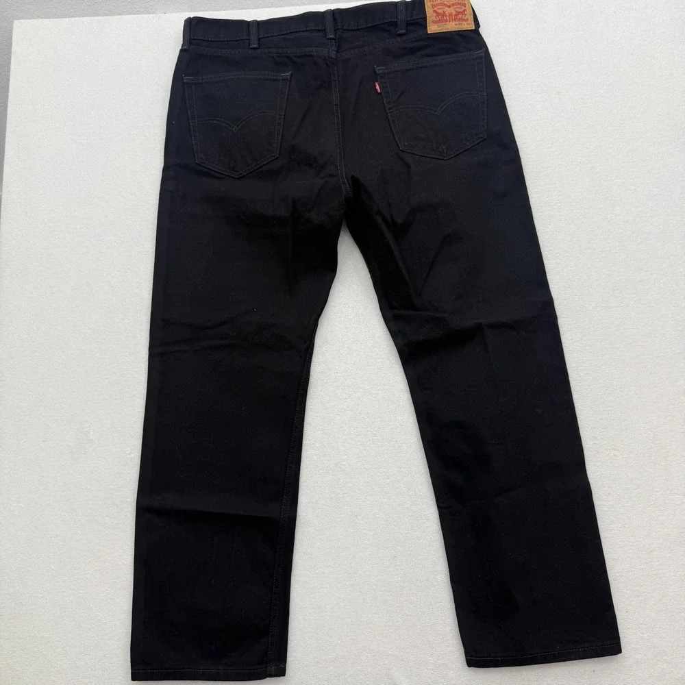 Levi's 505 Regular Fit Jeans Mens 40x30 Black Straight Leg Denim‎ Pants
